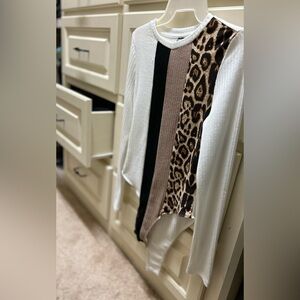 SHEIN Plus Leopard Print Colorblock Bodysuit, size L